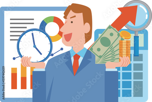 業務改善を行うコンサルタント男性