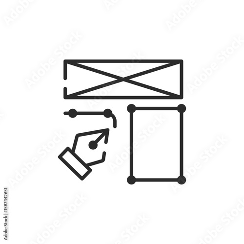 Design Tools icon. Simple UI UX design tools icon for social media, app and web design. Vector illustration