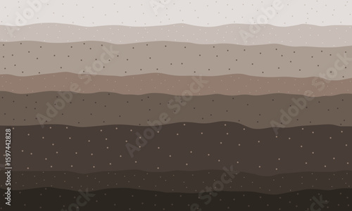 Abstract curvy brown soil layers. Sedimentary strata	