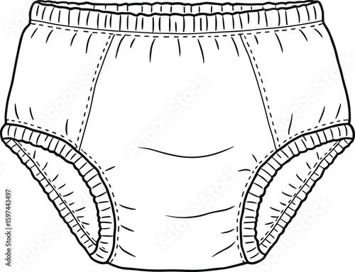 Toddler training pants, elastic waistband, breathable, reusable underwear, soft fabric, potty training, washable, child apparel designToddler training pants, elastic waistband, breathable