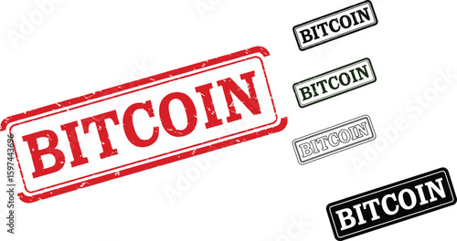 Bitcoin cryptocurrency digital currency blockchain technology decentralized finance investment opportunity seals vector