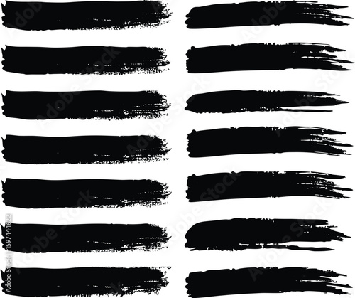 Abstract collection of grunge brush stroke bundle design
