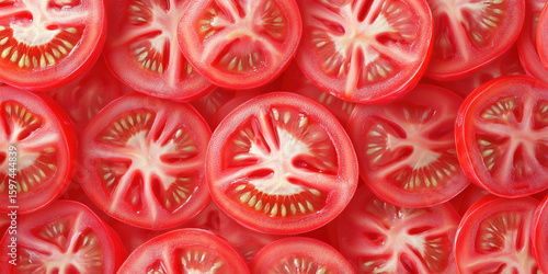 Juicy cherry/grape tomato slices close-up