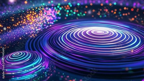 4k Ultra H D Abstract Neon Light Circles Glowing Energy Cosmic Background Seamless Loop Animation High Quality Download Full H D Vibrant Colors Purple Blue Pink Swirling Galaxy 4K Video download