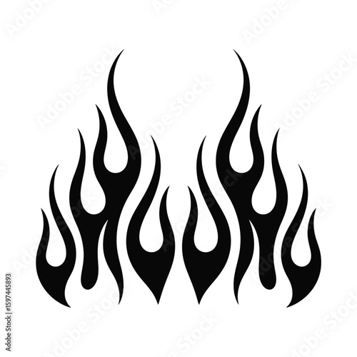 Black Flames Design Element for Car Graphics and Tattoo Ideas