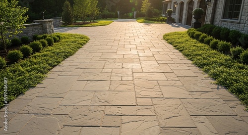 Driveway pavers design ideas and installation for your home with landscaping and stone walls design