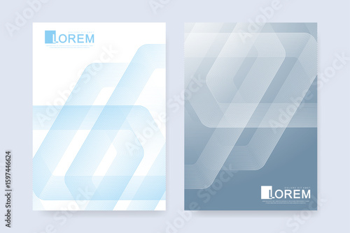 Modern medical or health care vector template for brochure or cover with abstract hexagon lines, layout brochure, flyer, placard, poster, book cover design.