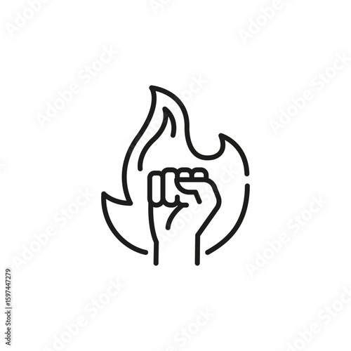 Flaming fist icon. Simple flaming fist icon for social media, app and web design. Vector illustration