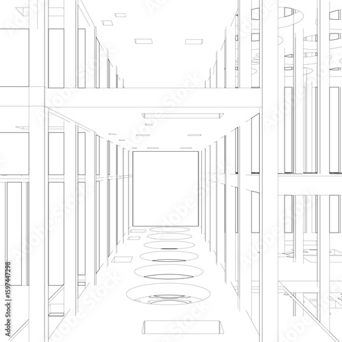 3D illustration of industrial project