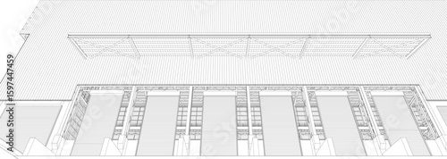 3D illustration of industrial project