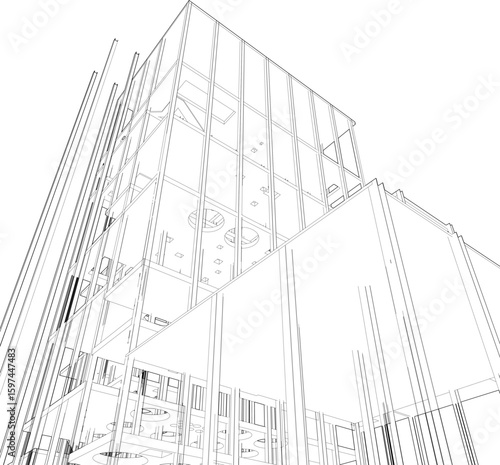 3D illustration of industrial project