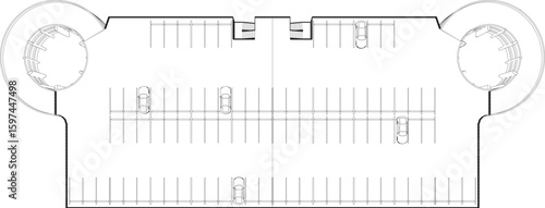 3D illustration of parking facility