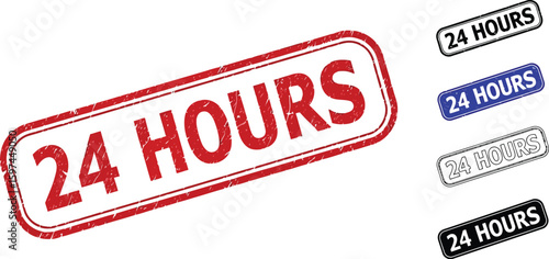 Find twenty four hours service open available now all day and night online shop store business sign vector