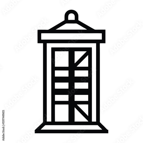 a black and white illustration of a telephone booth