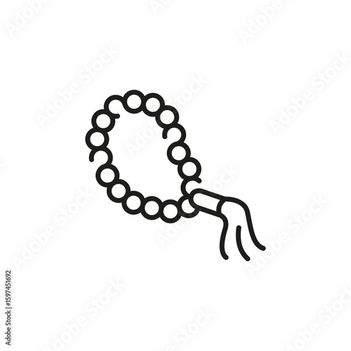 Prayer beads icon. Simple prayer beads icon for social media, app and web design. Vector illustration
