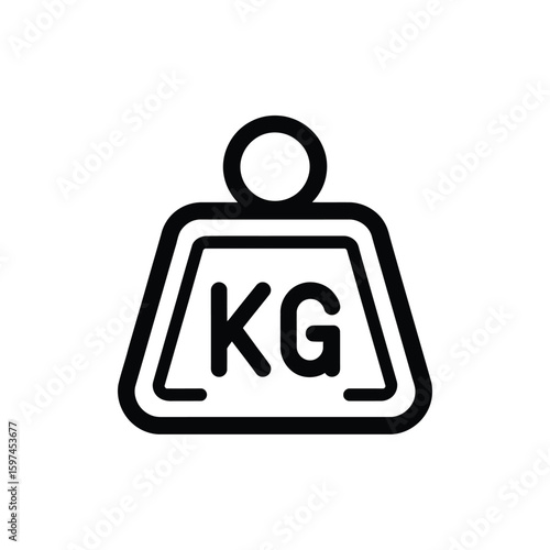 Kilogram Weight Icon Weight Measurement Unit Symbol Vector Illustration