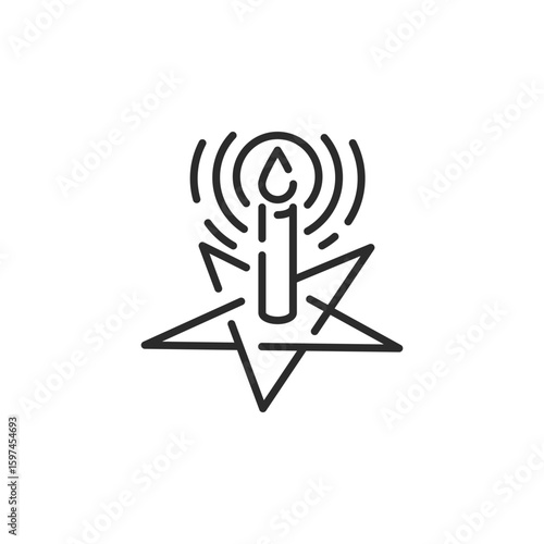 Pentagram candle icon. Simple pentagram candle icon for social media, app and web design. Vector illustration