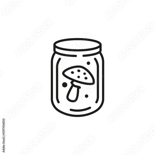 Mushroom jar icon. Simple mushroom jar icon for social media, app and web design. Vector illustration