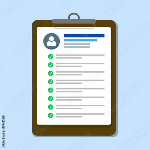 Completed Checklist on Clipboard