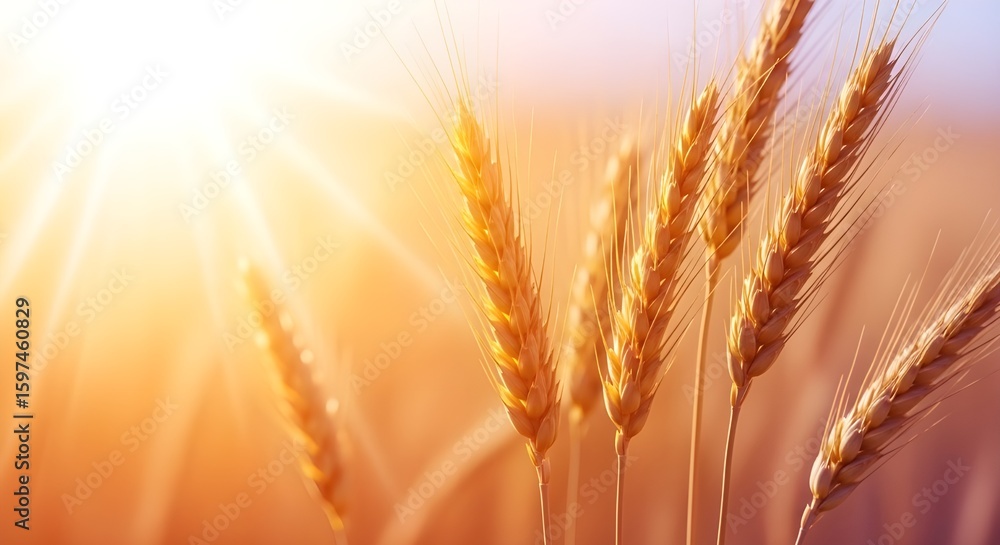 Wheat stalks in warm sunlight Wheat stalks in warm sunlight
