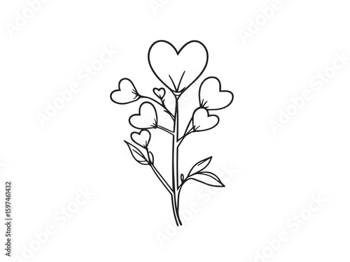 bleeding heart hand drawn art