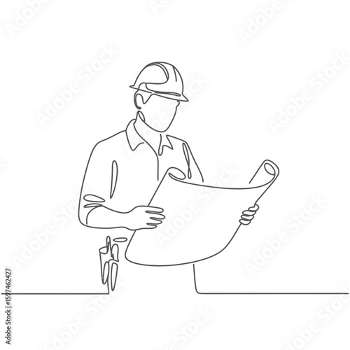 Engineer Reviewing Construction Plans