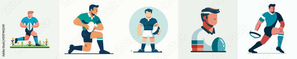 Fototapeta premium vector of a male playing rugby
