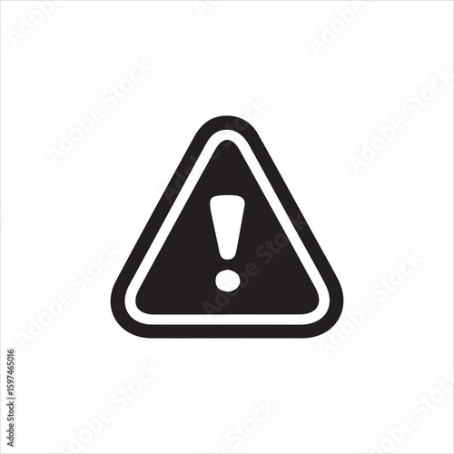 Black warning triangle with exclamation mark on white background warning sign alert