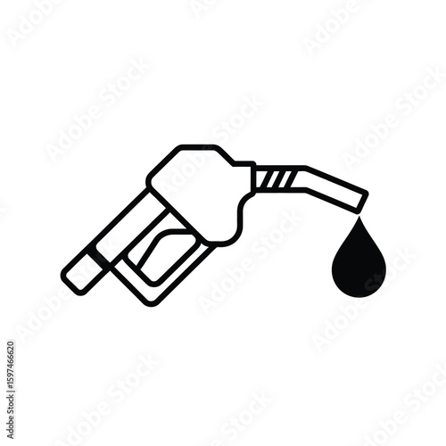Black and white line art of a gas pump nozzle