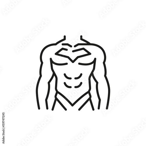 Superhero torso icon. Simple superhero torso icon for social media, app and web design. Vector illustration