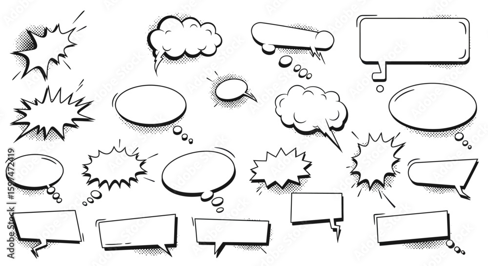 Fototapeta premium Diverse Speech Bubble Shapes for Creative Storytelling