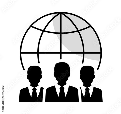 Illustration of the business world. Editable vector.