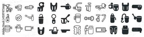 Baby and child care icons set – flat, solid, parenting and nursery symbols