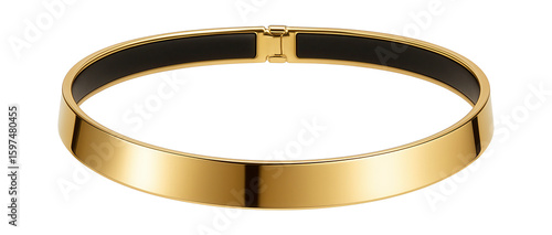 Gold choker with a flat, shiny surface