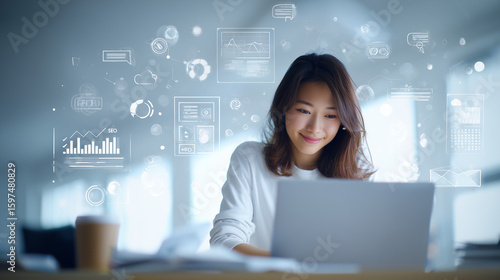 businesswoman working on computer