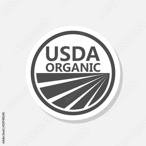 USDA organic emblem icon sticker isolated on gray background