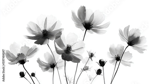 Black and white cosmos flowers (1)