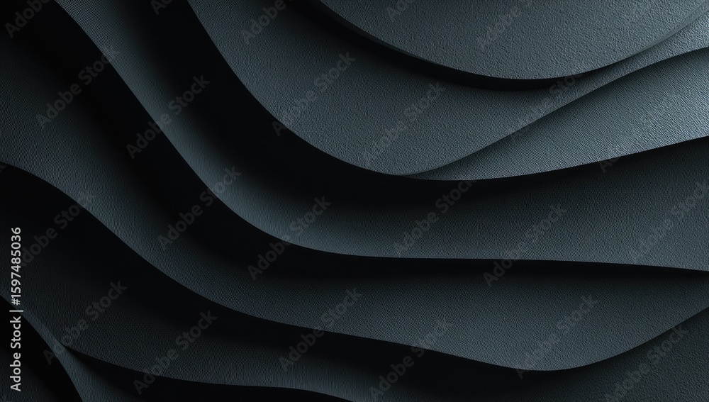 Fototapeta premium Abstract dark gray wavy layers