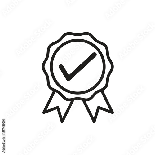 Ribbon and checklist icon vector logo design template