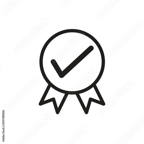 Ribbon and checklist icon vector logo design template