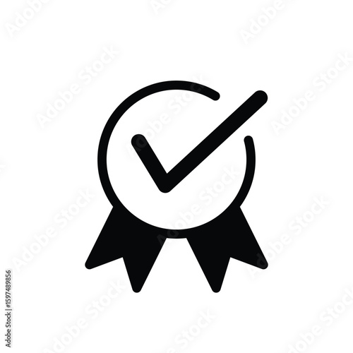 Ribbon and checklist icon vector logo design template