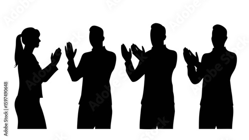 Silhouette Applause: Silhouetted figures express appreciation through enthusiastic applause, capturing the spirit of recognition and approval.