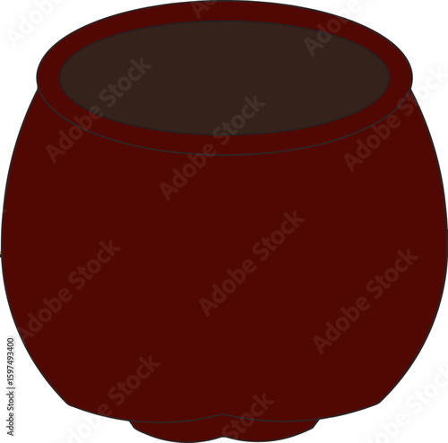 Classic Round Brown Pot