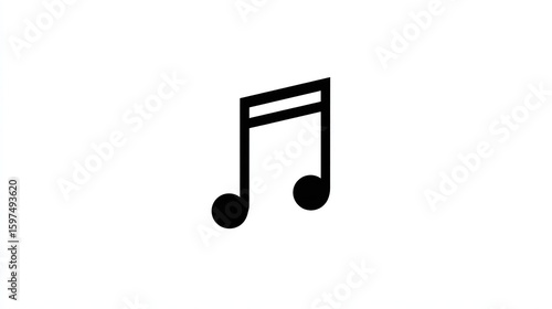 Black eighth - note musical symbol on a white background, simple and clear, a basic element for music - related logos and designs.