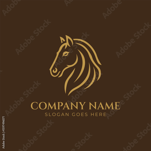Minimalist horse silhouette beauty brand company logo design