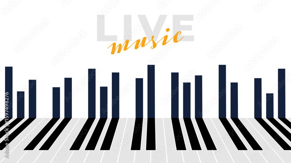 Fototapeta premium Piano Keyboard banner