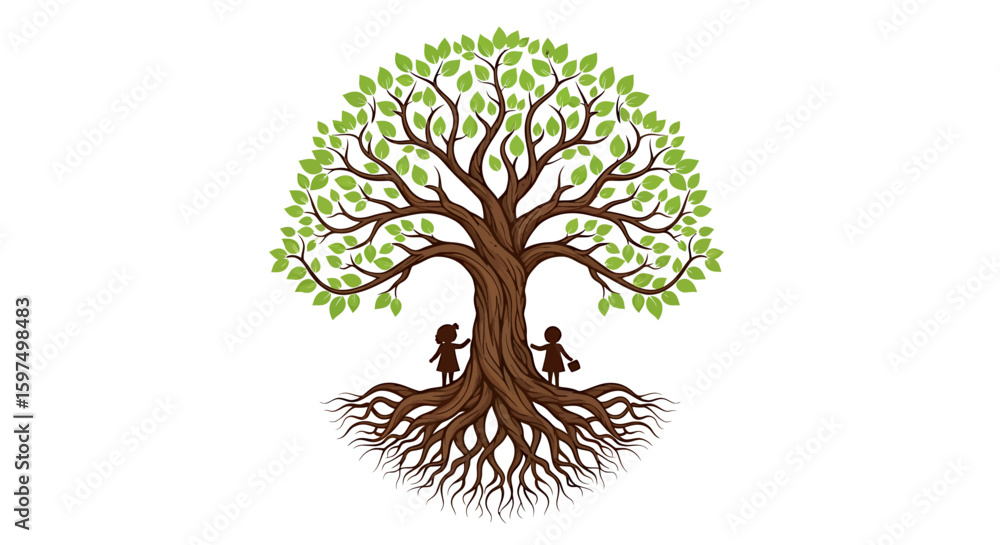 Naklejka premium Tree of Life with Children