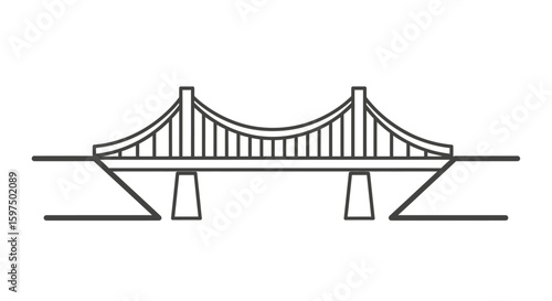 Simple Bridge Line Art Design