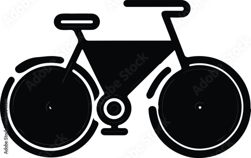 Black bicycle transportation vehicle with wheels and frame  Vector illustration line art EPS download