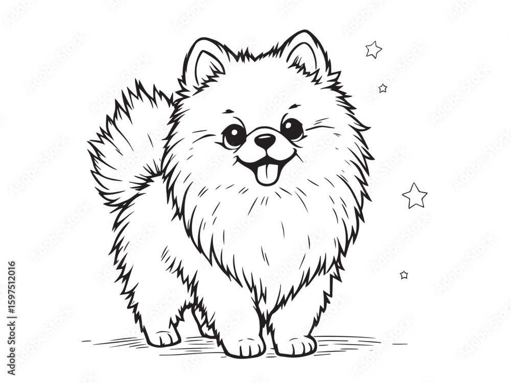 Fototapeta premium dog minimalistic outline drawing